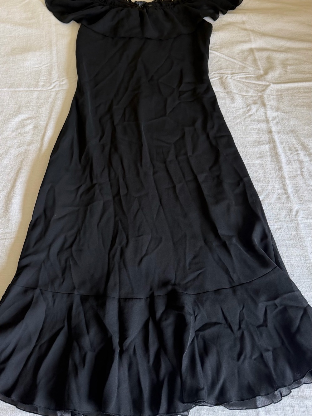 jonathan martin Black Ruffle Off-Shoulder Maxi Dress - Picture 8 of 10